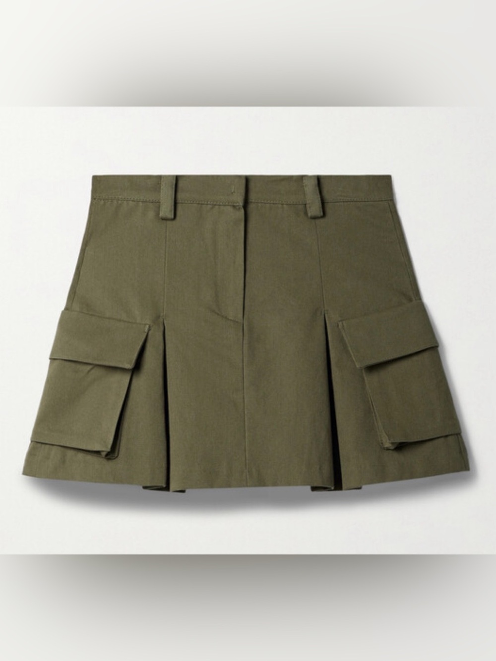 NWT The Frankie Shop Audrey Pleated Mini Skirt Sage Olive Green